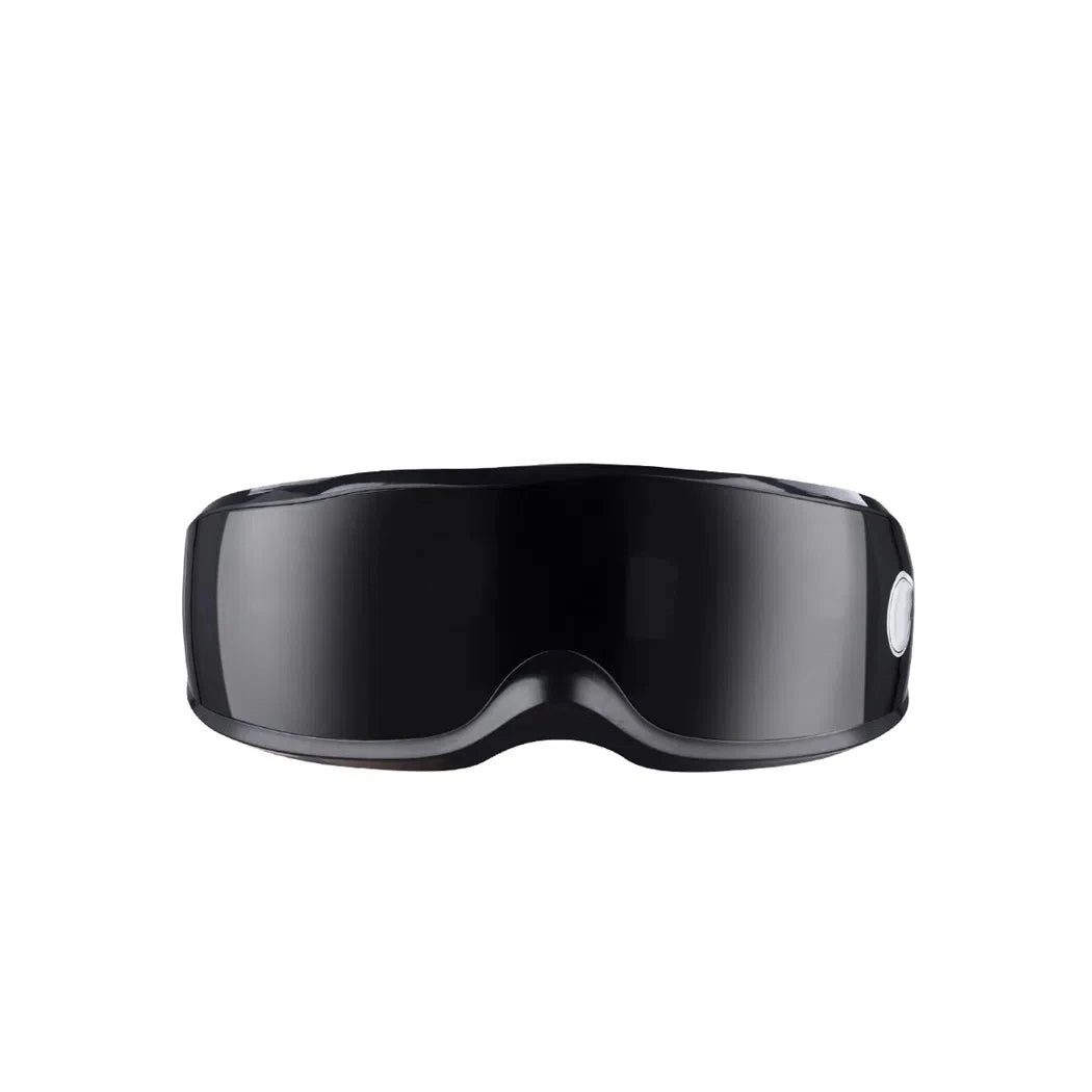 Black smart heated eye massager with sleek design by Zorelie.co for relaxing eye therapy