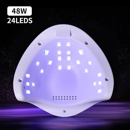 Zorelie.co professional UVLED nail lamp with 48W power and 24 LED lights for quick nail curing