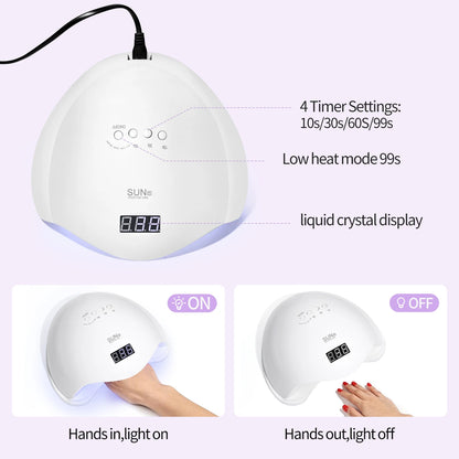 Zorelie.co professional UVLED nail lamp with 4 timer settings liquid crystal display and low heat mode