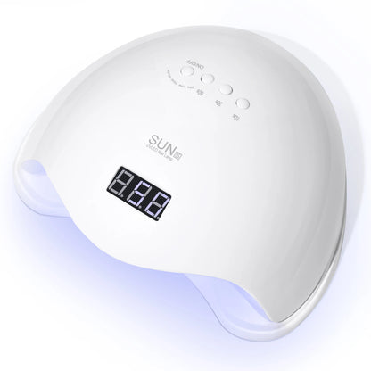 Zorelie.co professional UVLED nail lamp in white with digital display and timer buttons for curing nails