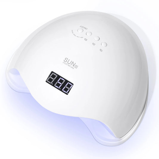 Zorelie.co professional UVLED nail lamp in white with digital display and timer buttons for curing nails