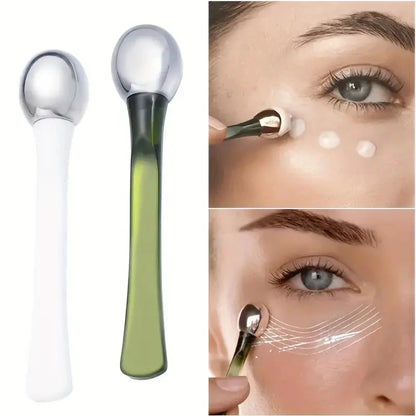 Zorelie.co under eye roller massage stick with metal ball for soothing and applying skincare under eyes