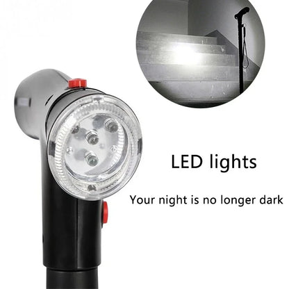 Zorelie.co collapsible folding walking cane with LED lights for enhanced night visibility