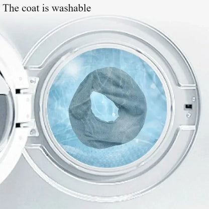 Ergonomic face rest pillow for massage inside a washing machine showing it is washable