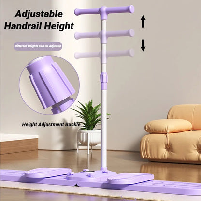 Zorelie.co postpartum pelvic floor exercise machine with adjustable handrail height and purple base