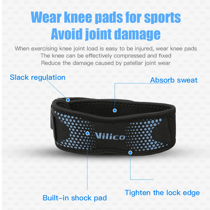 Zorelie.co patella knee strap for pain relief with built-in shock pad and sweat absorbent material