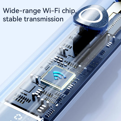 Close-up of wide-range Wi-Fi chip inside the visual ear cleaner with camera for stable transmission