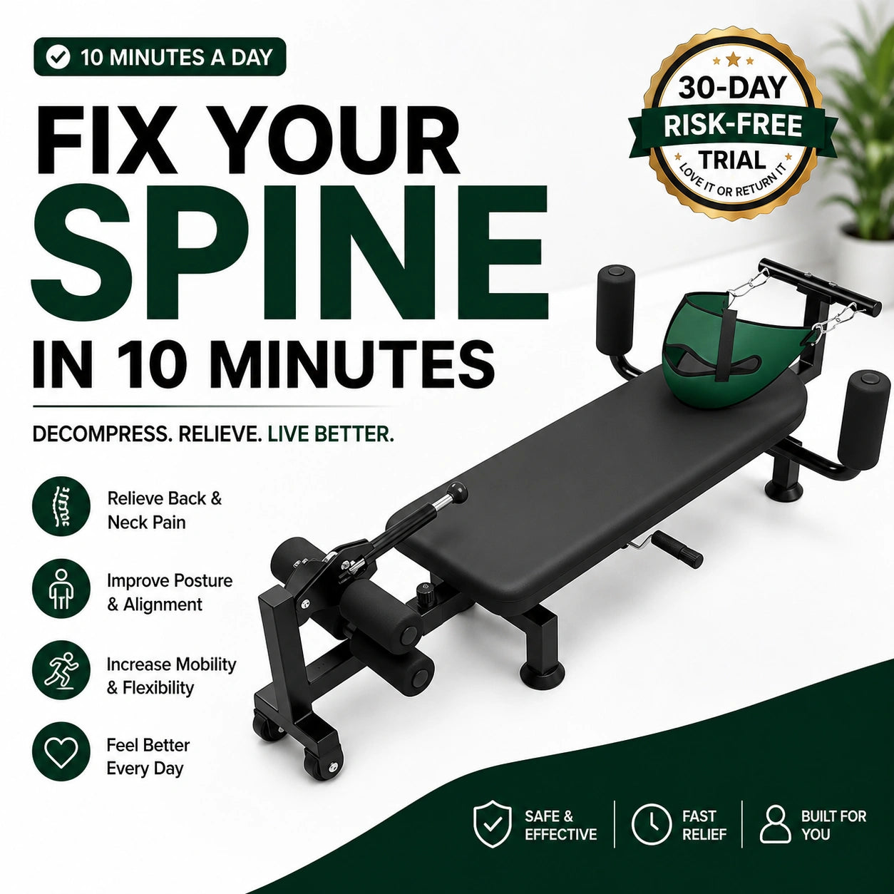 SpinoRelief™ Lumbar Decompression & Spinal Stretch Machine