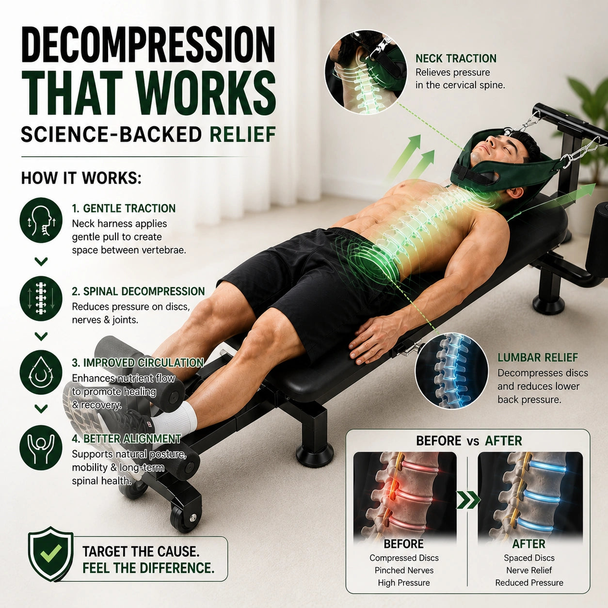 SpinoRelief™ Lumbar Decompression & Spinal Stretch Machine