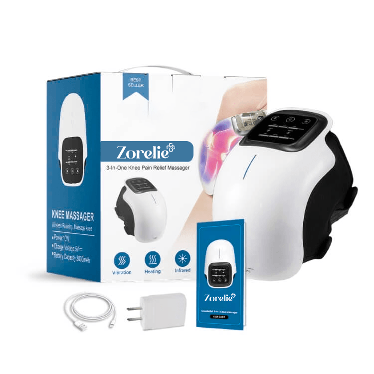 Zorelie knee heat therapy device with vibration heating and infrared features for pain relief